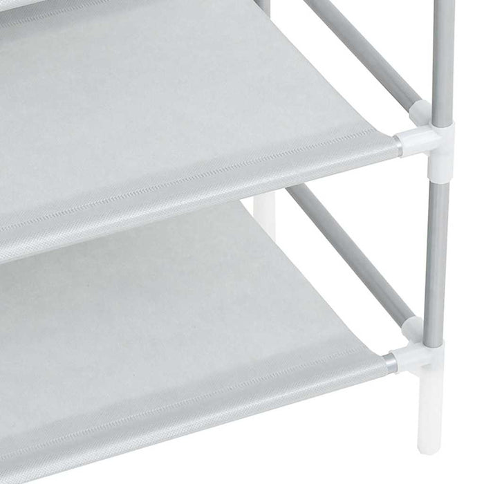 Raft încălțăminte 10 etajere, metal și textil nețesut, argintiu WALTI