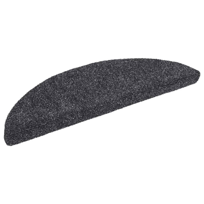 Covorașe autoadezive pentru scări, 15 buc., 56x17x3 cm, gri închis, semirotunde WALTI