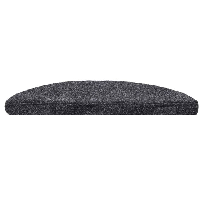 Covorașe autoadezive pentru scări, 15 buc., 56x17x3 cm, gri închis, semirotunde WALTI