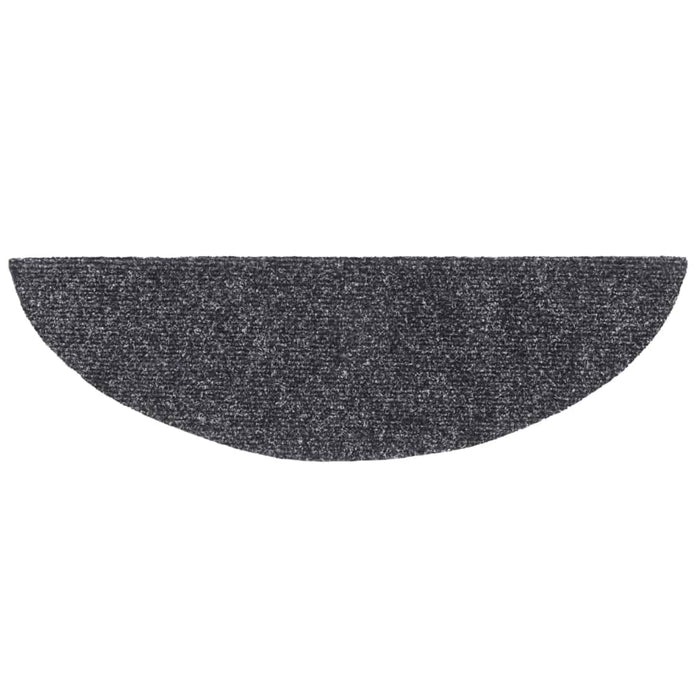 Covorașe autoadezive pentru scări, 15 buc., 56x17x3 cm, gri închis, semirotunde WALTI