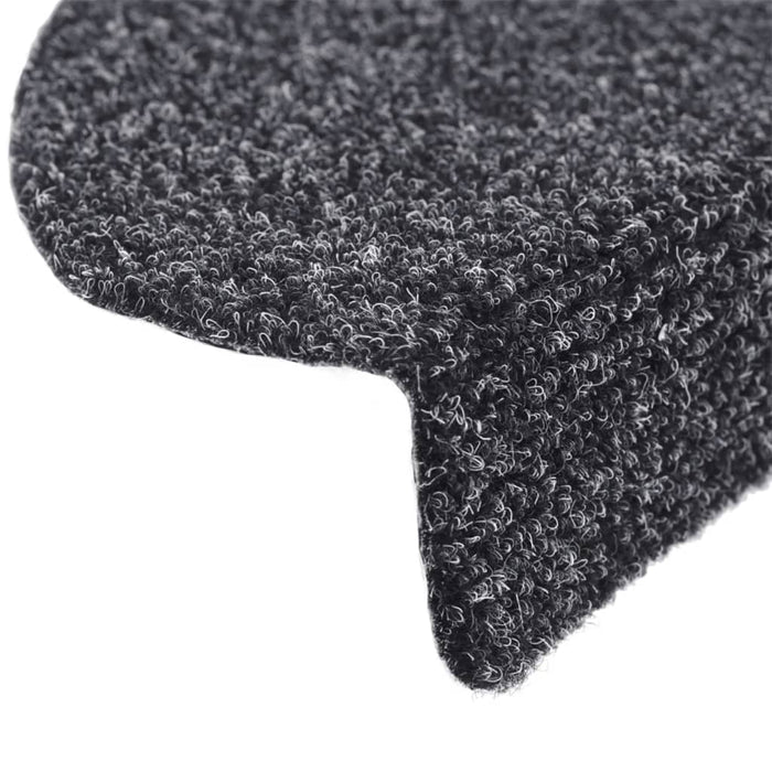 Covorașe autoadezive pentru scări, 15 buc., 56x17x3 cm, gri închis, semirotunde WALTI
