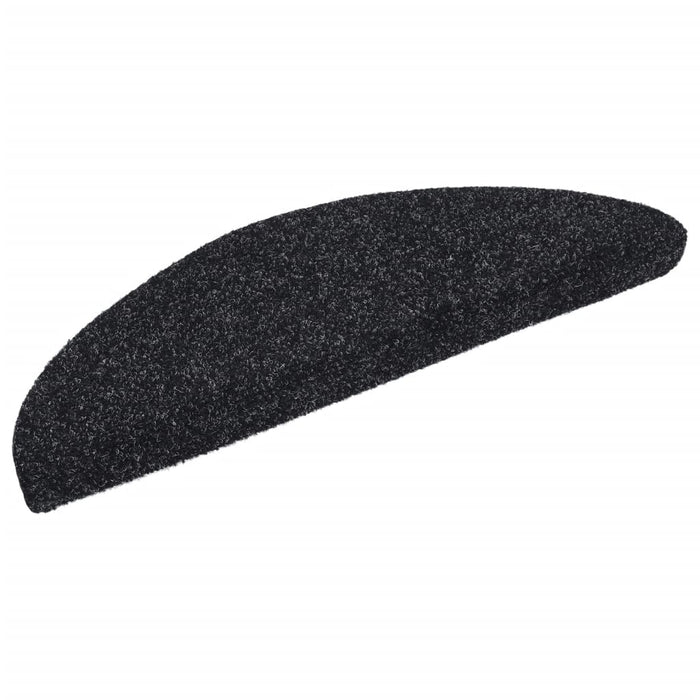 Covorașe autoadezive pentru scări, 15 buc., 56x17x3 cm, negre, semirotunde WALTI