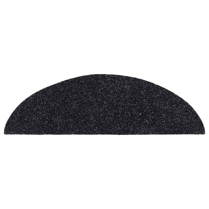Covorașe autoadezive pentru scări, 15 buc., 56x17x3 cm, negre, semirotunde WALTI