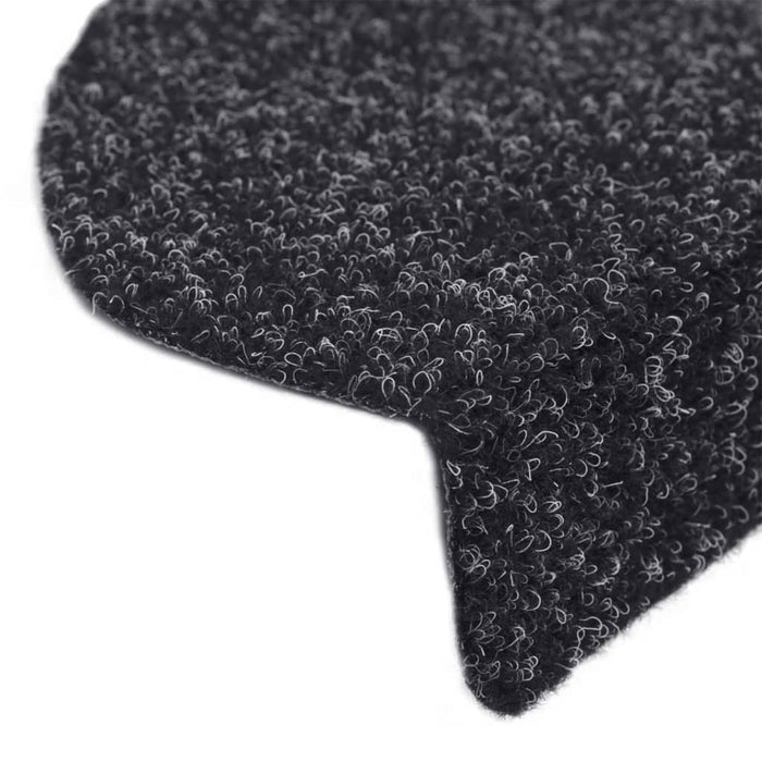 Covorașe autoadezive pentru scări, 15 buc., 56x17x3 cm, negre, semirotunde WALTI