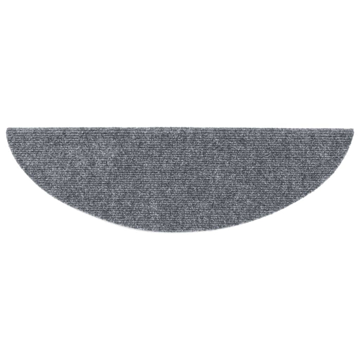 Covorașe pentru scări autoadezive, 15 buc., 56x17x3 cm, gri deschis, semirotunde WALTI