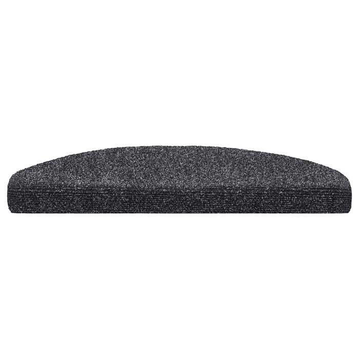 Covorașe pentru scări autoadezive, 15 buc., 65x21x4 cm, gri închis, semirotunde, mari WALTI