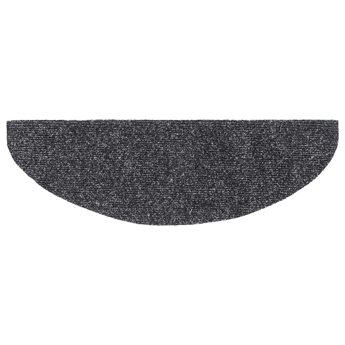 Covorașe pentru scări autoadezive, 15 buc., 65x21x4 cm, gri închis, semirotunde, mari WALTI