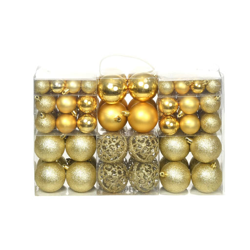 Set globuri de Crăciun 100 de piese, 3/4/6 cm, auriu - WALTI WALTI