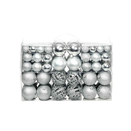 Set globuri de Crăciun 100 de piese, 3/4/6 cm, argintiu - WALTI WALTI