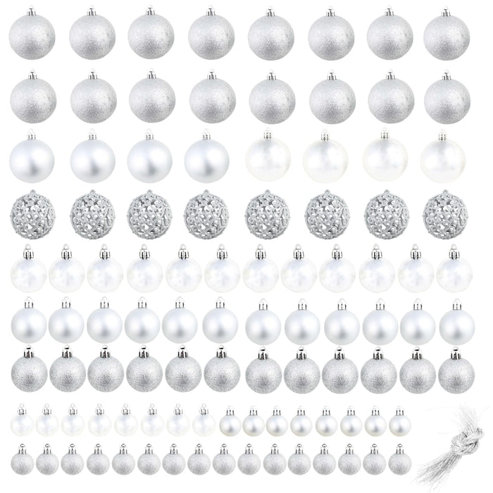Set globuri de Crăciun 100 de piese, 3/4/6 cm, argintiu - WALTI WALTI