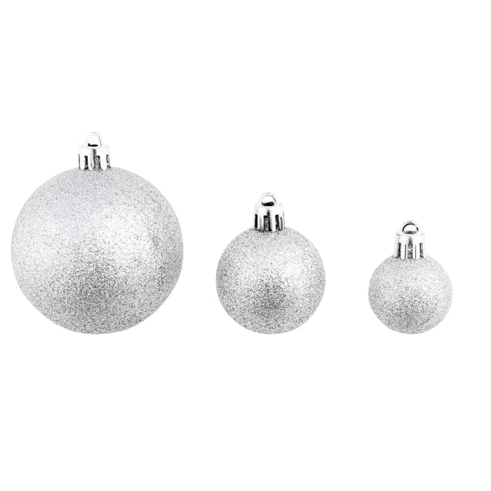 Set globuri de Crăciun 100 de piese, 3/4/6 cm, argintiu - WALTI WALTI