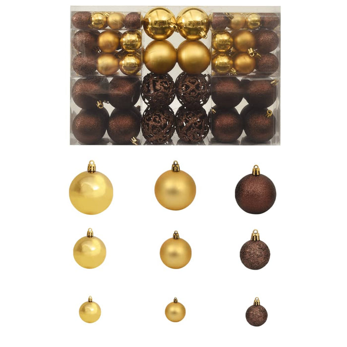 Set globuri de Crăciun 100 buc. 3/4/6 cm, maro/bronz/auriu WALTI