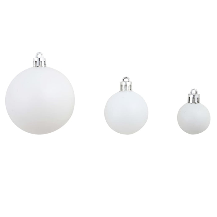 Set globuri de Crăciun 100 de piese, 3/4/6 cm, alb/gri - WALTI WALTI
