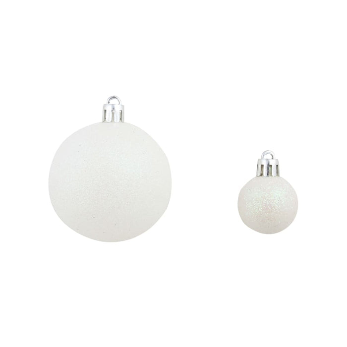 Set globuri de Crăciun 100 de piese, 3/4/6 cm, alb/gri - WALTI WALTI