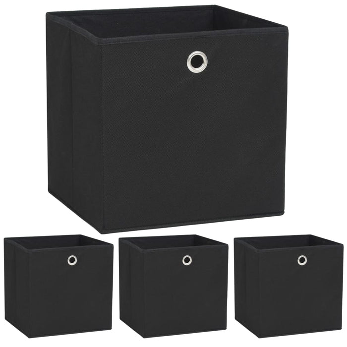 Cutii de depozitare, 4 buc., negru 32x32x32 cm material nețesut - WALTI WALTI