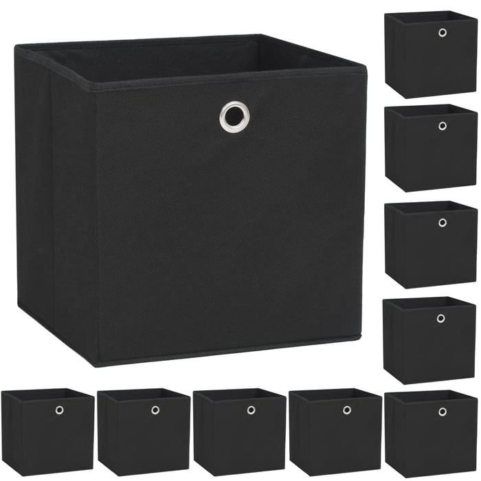 Cutii de depozitare, 10 buc. negru 32x32x32 cm material nețesut - WALTI WALTI