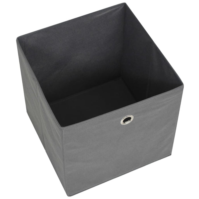 Cutii de depozitare, 10 buc, material nețesut, 32x32x32 cm, Gri - WALTI WALTI