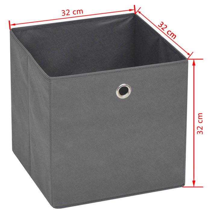 Cutii de depozitare, 10 buc, material nețesut, 32x32x32 cm, Gri - WALTI WALTI