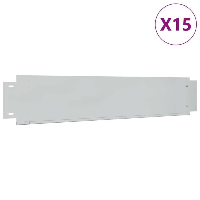 Gard de gazon, 15 buc., 100 x 20 cm, oțel galvanizat - WALTI WALTI