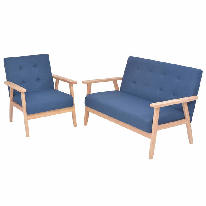 Set canapea, 2 piese, textil, albastru - WALTI WALTI