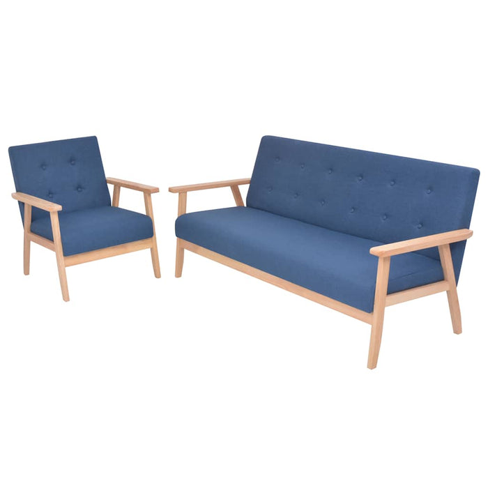 Set canapea, 2 piese, textil, albastru - WALTI WALTI