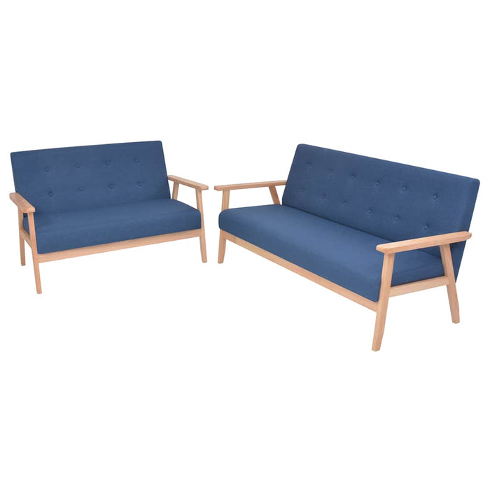 Set cu canapele, 2 piese, material textil, albastru - WALTI WALTI