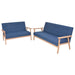Set cu canapele, 2 piese, material textil, albastru - WALTI WALTI