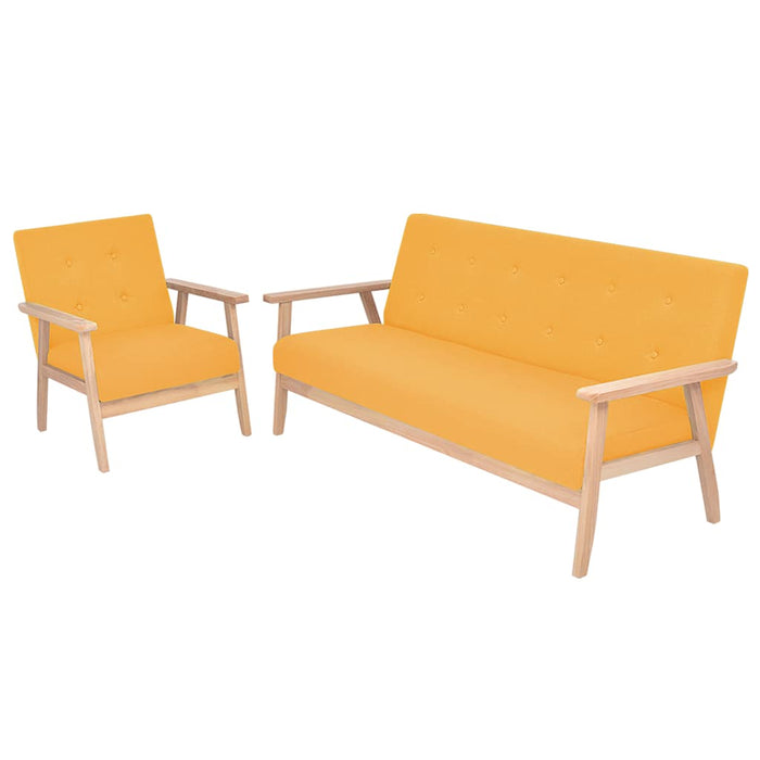 Set de canapele 2 piese, textil, galben - WALTI WALTI