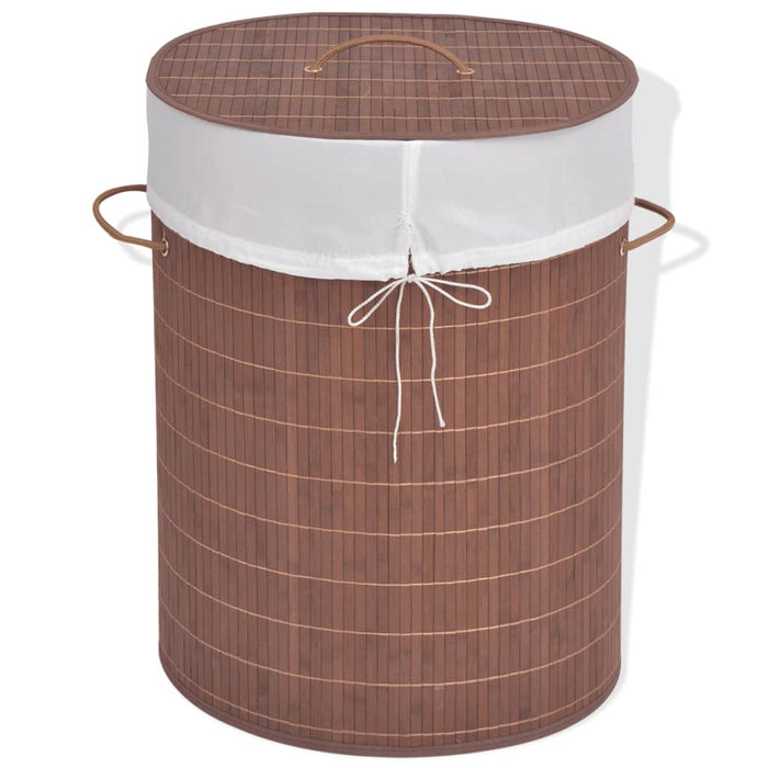 Coș de rufe din bambus, oval, maro - WALTI WALTI