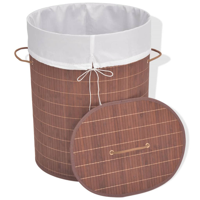 Coș de rufe din bambus, oval, maro - WALTI WALTI