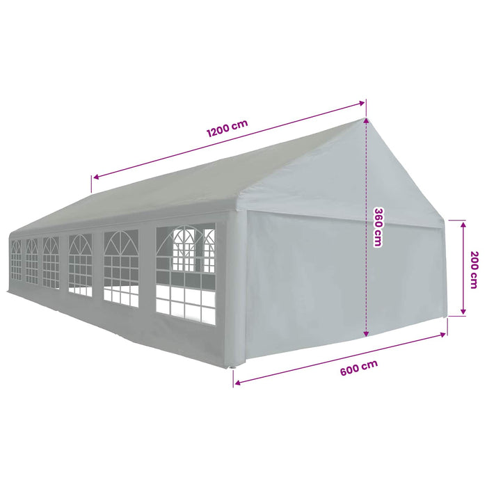 Pânză de cort, gri, 6x12 m (fără vânzări individuale) WALTI