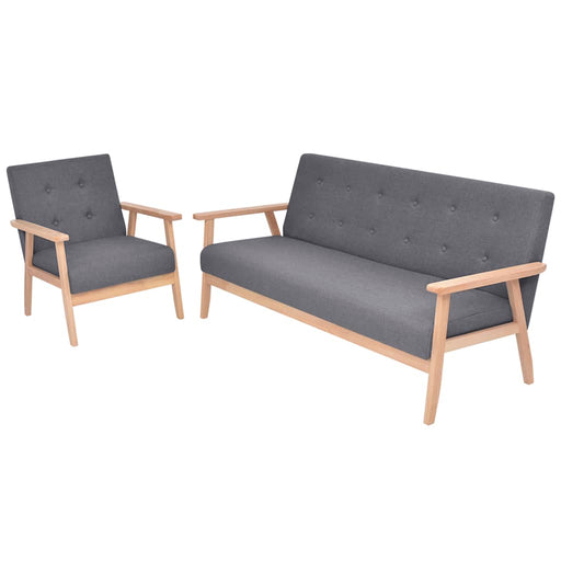 Set canapea 2 piese, textil, gri închis - WALTI WALTI