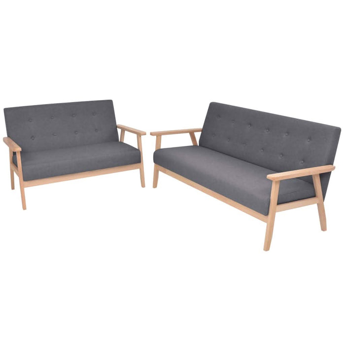 Set de canapele, 2 piese, material textil, gri închis - WALTI WALTI