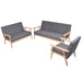 Set canapea din 3 piese, material textil, gri închis - WALTI WALTI