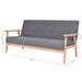 Set canapea din 3 piese, material textil, gri închis - WALTI WALTI