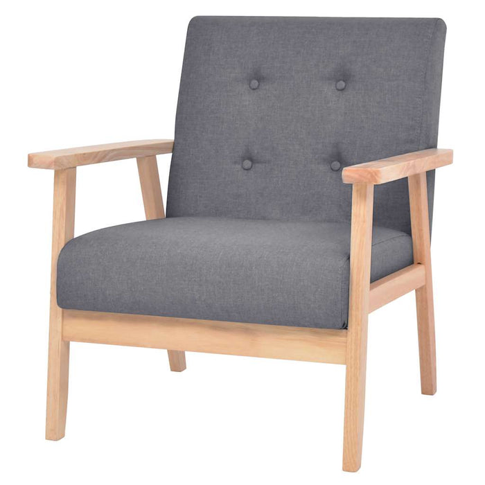 Set canapea din 3 piese, material textil, gri închis - WALTI WALTI