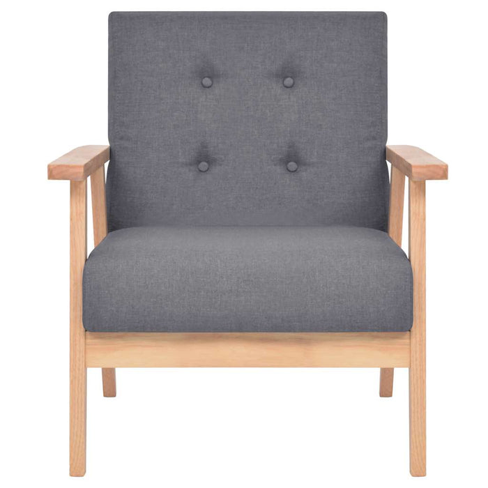 Set canapea din 3 piese, material textil, gri închis - WALTI WALTI