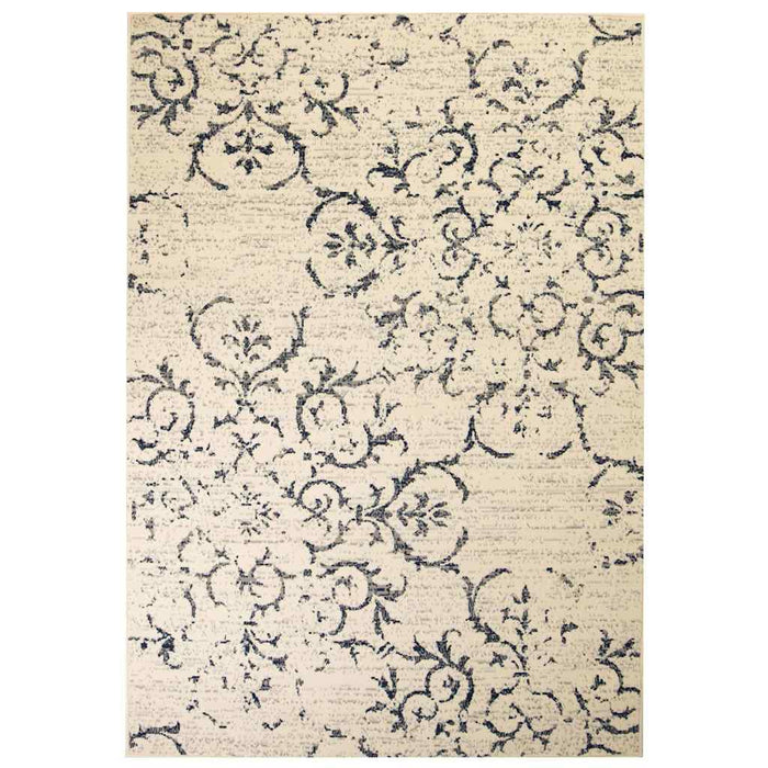 Covor modern cu design floral, 160 x 230 cm, bej/albastru WALTI