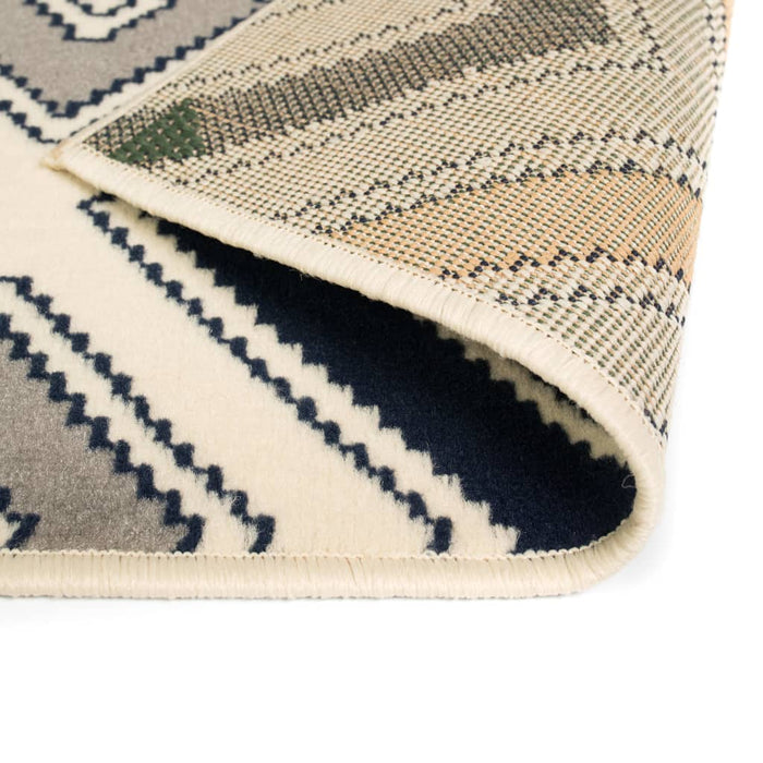 Covor modern, design zigzag, 80 x 150 cm, maro/negru/albastru WALTI