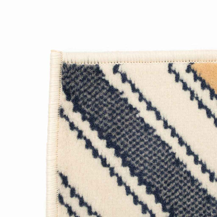 Covor modern cu design zigzag, 160x230 cm, maro/negru/albastru WALTI
