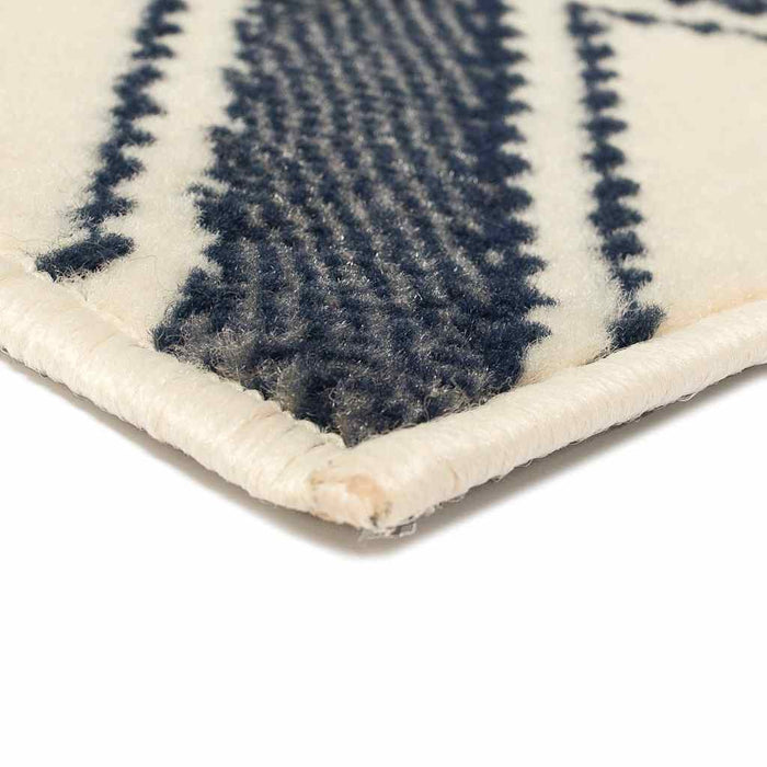 Covor modern cu design zigzag, 160x230 cm, maro/negru/albastru WALTI
