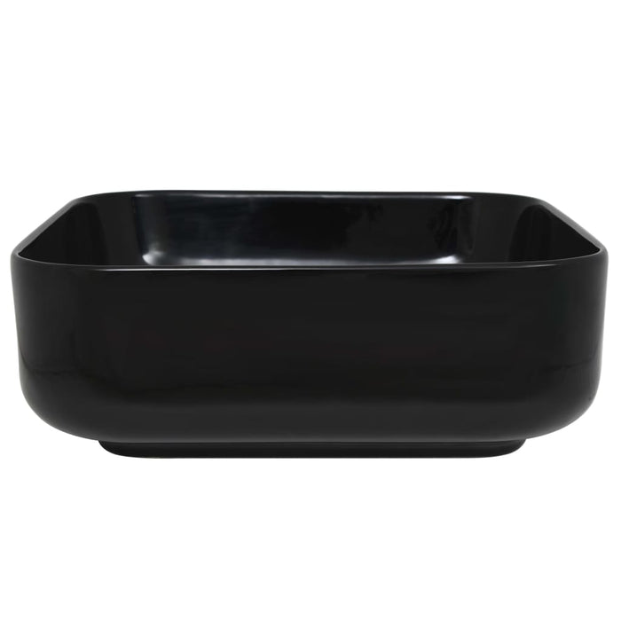 Chiuvetă de baie din ceramică, pătrată, negru, 38x38x13,5 cm - WALTI WALTI