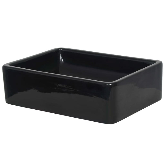 Bazin chiuvetă ceramic, dreptunghiular, negru, 41 x 30 x 12 cm - WALTI WALTI