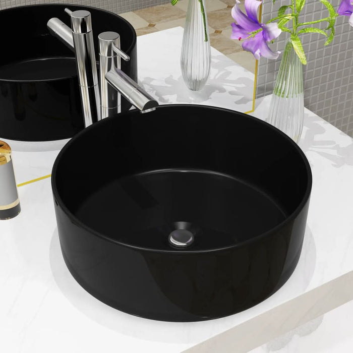 Bazin chiuvetă ceramic, Rotund Negru 40x15 cm - WALTI WALTI