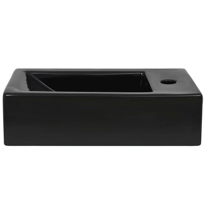 Chiuvetă cu orificiu robinet, negru, 46x25,5x12, ceramică - WALTI WALTI