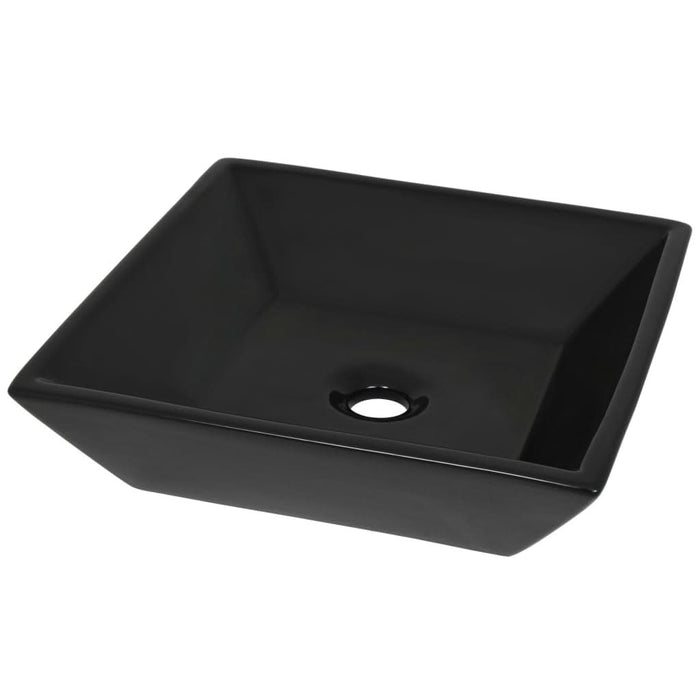 Chiuvetă ceramică pătrată, Negru, 41,5x41,5x12 cm - WALTI WALTI