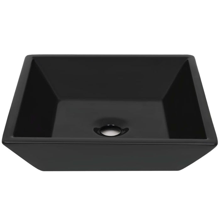 Chiuvetă ceramică pătrată, Negru, 41,5x41,5x12 cm - WALTI WALTI