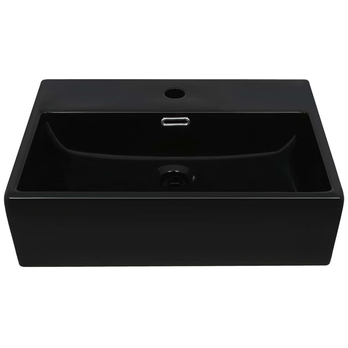 Chiuvetă cu orificiu robinet, ceramică, 51,5x38,5x15 cm, negru - WALTI WALTI
