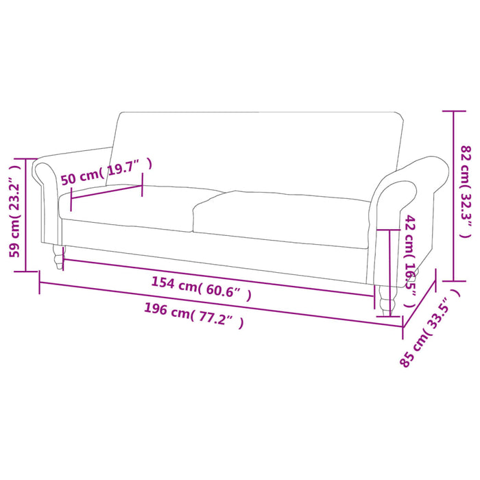 Canapea extensibilă cu cotiere/2 locuri, maro, velur artificial WALTI