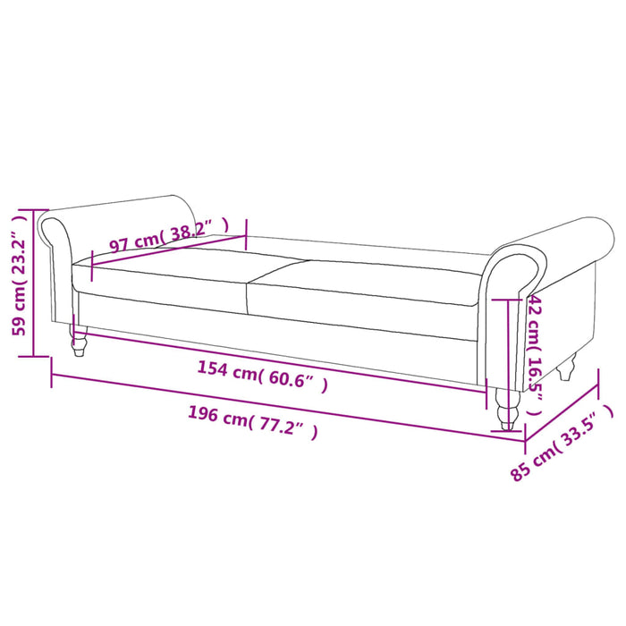 Canapea extensibilă cu cotiere/2 locuri, maro, velur artificial WALTI